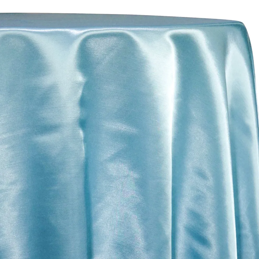 Shantung Satin (Reversible) Table Linen in Aqua
