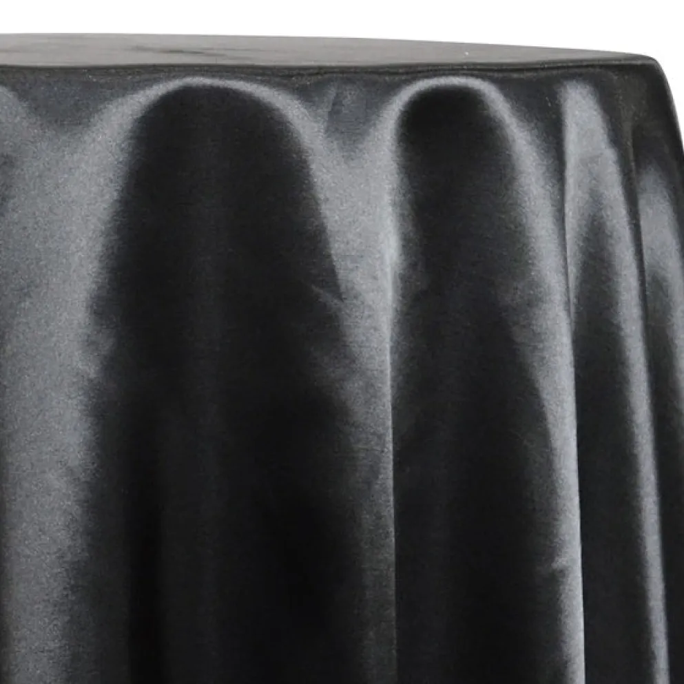 Shantung Satin (Reversible) Table Linen in Black