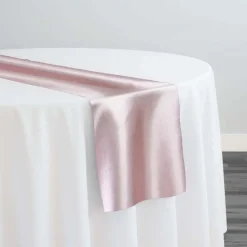 Shantung Satin (Reversible) Table Runner in Pink
