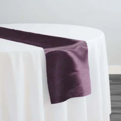 Shantung Satin (Reversible) Table Runner in Eggplant
