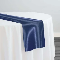 Shantung Satin (Reversible) Table Runner in Navy