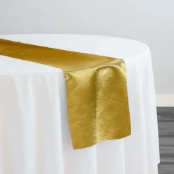 Shantung Satin (Reversible) Table Runner in Gold