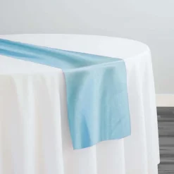 Shantung Satin (Reversible) Table Runner in Aqua