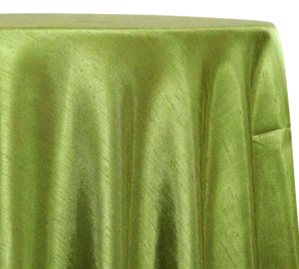Shantung Satin (Reversible) Table Linen in Willow Green