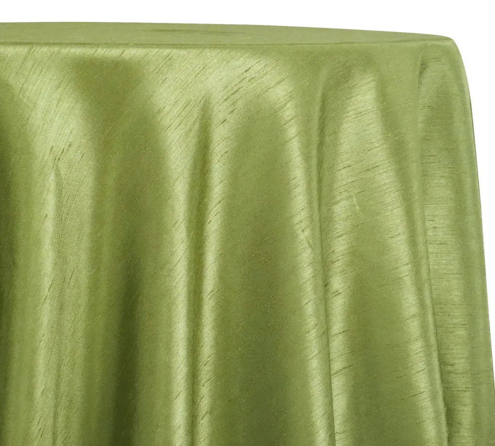 Shantung Satin (Reversible) Table Linen in Olive