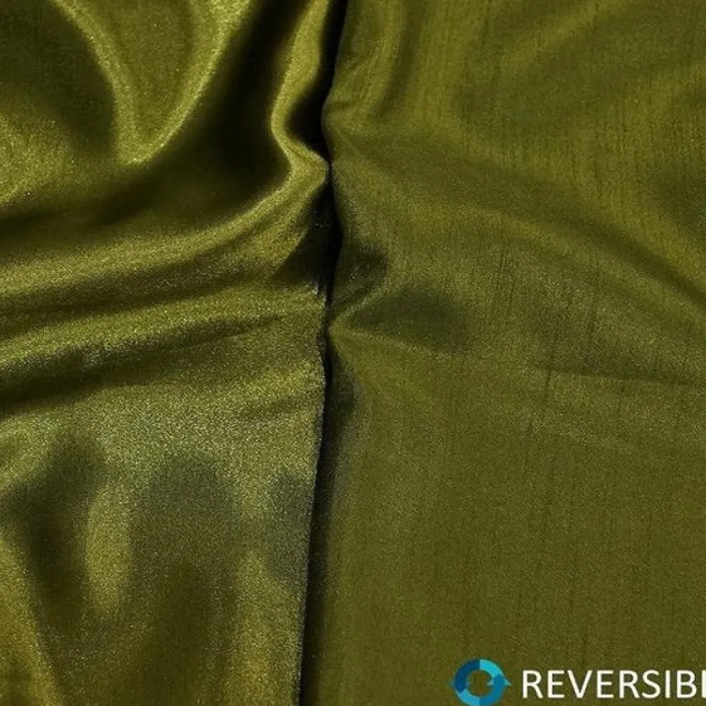 Shantung Satin (Reversible) Table Linen in Olive