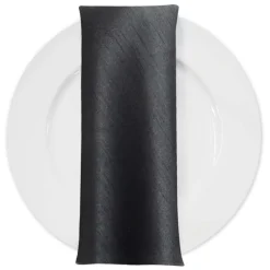 Shantung Satin (Reversible) Table Napkin in Black