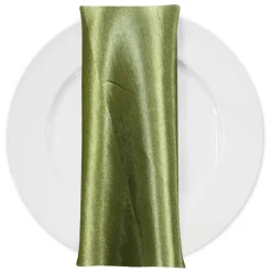 Shantung Satin (Reversible) Table Napkin in Olive