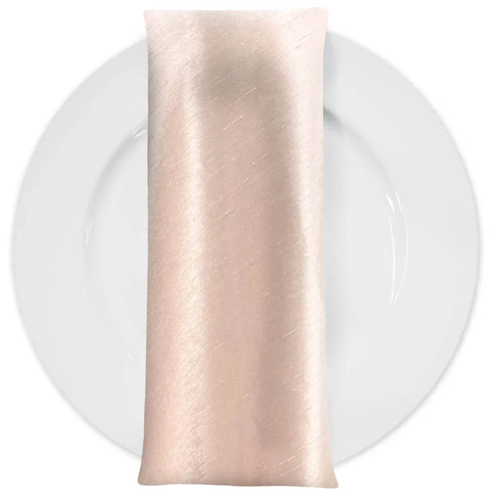 Shantung Satin (Reversible) Table Napkin in Blush