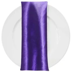 Shantung Satin (Reversible) Table Napkin in Purple