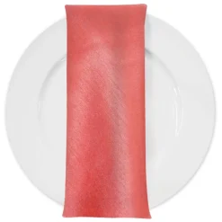 Shantung Satin (Reversible) Table Napkin in Coral