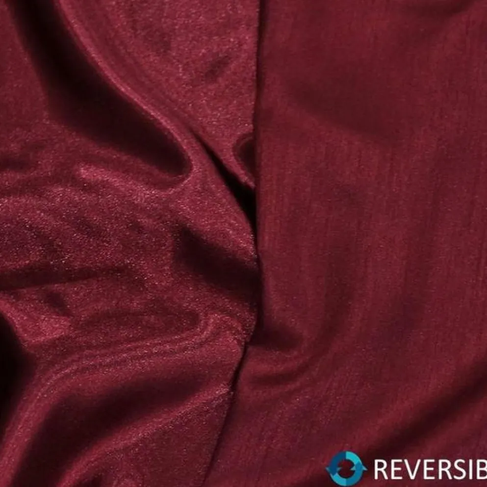Shantung Satin (Reversible) Table Linen in Burgundy