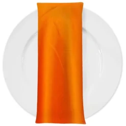 Shantung Satin (Reversible) Table Napkin in Orange