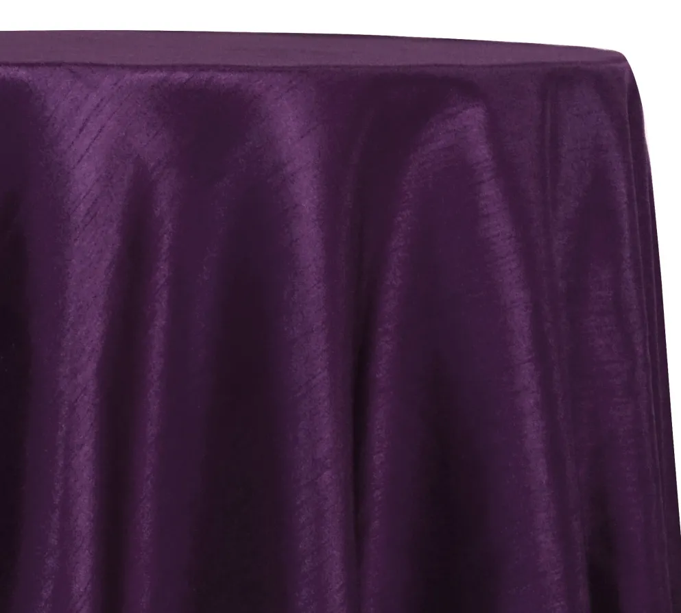 Shantung Satin (Reversible) Table Linen in Plum