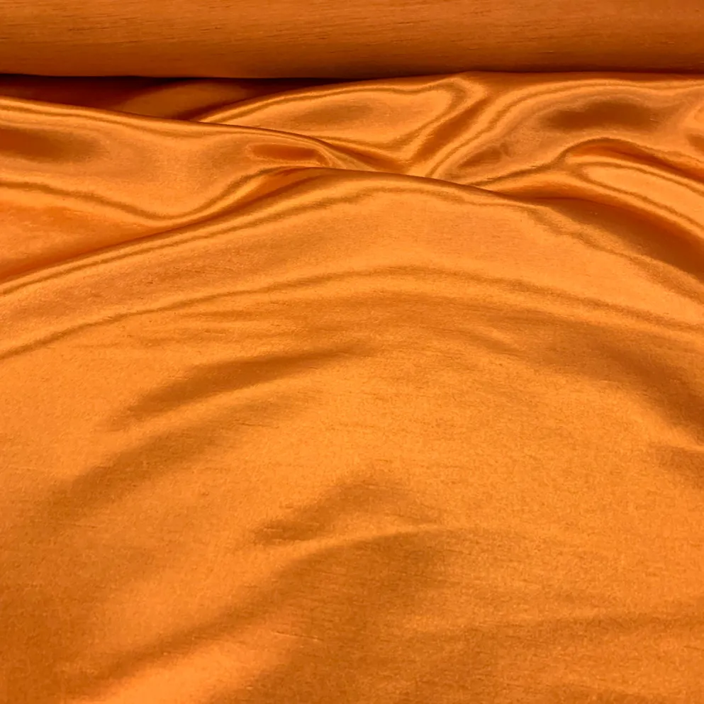 Shantung Satin (Reversible) Table Linen in Orange