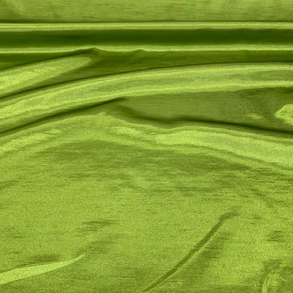 Shantung Satin (Reversible) Table Linen in Lime