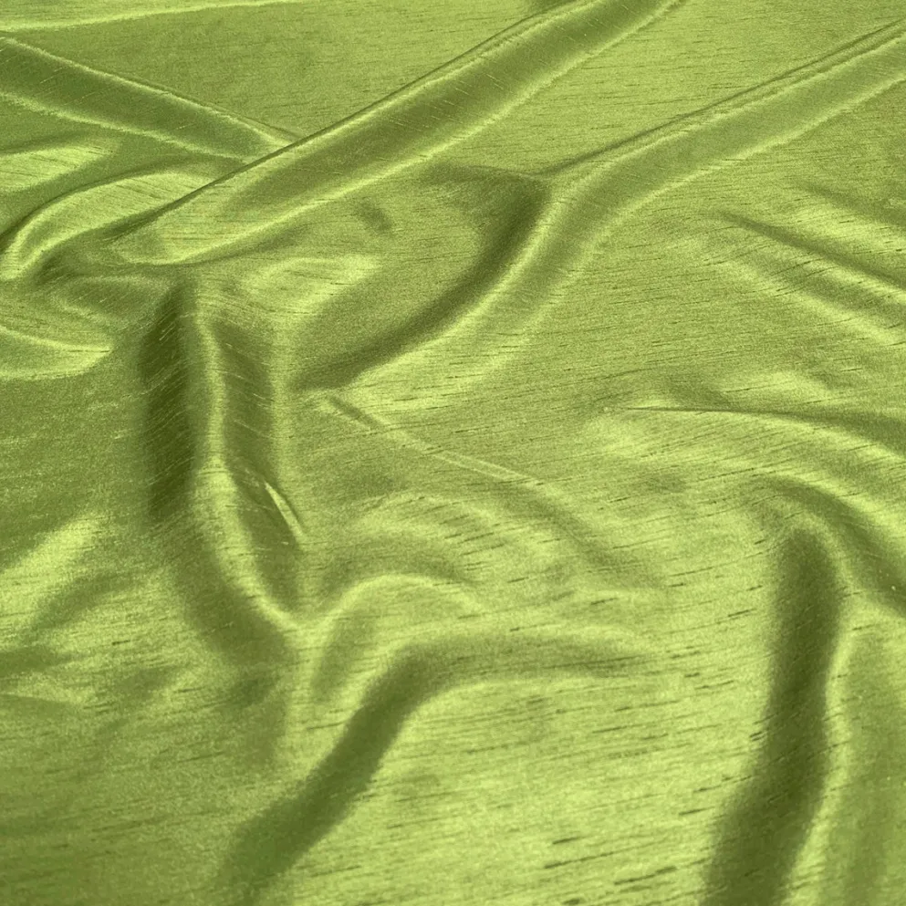 Shantung Satin (Reversible) Table Linen in Lime