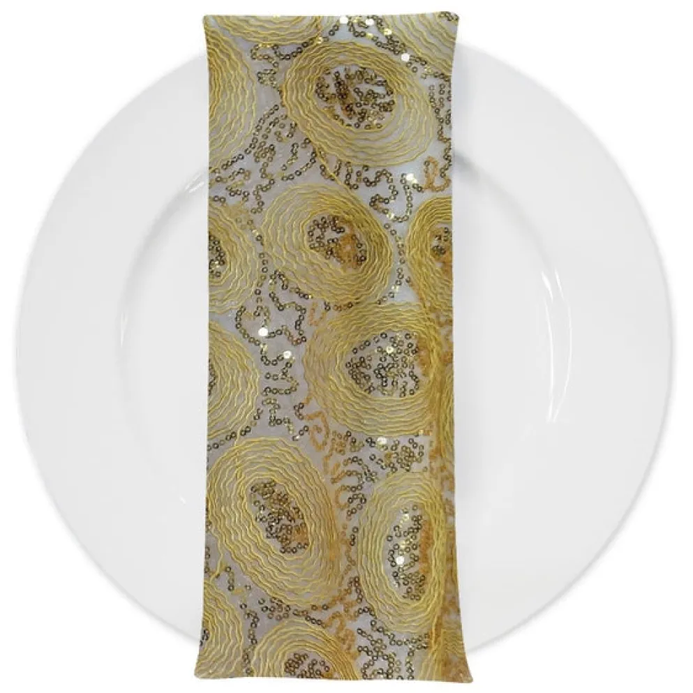 Sienna Design (w/ Poly Lining) Table Napkin in Gold