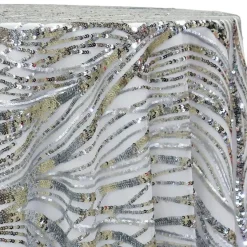 Skyfall Sequins Table Linen in Silver and Silver