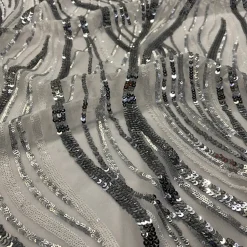 Skyfall Sequins Table Linen in Silver and Silver