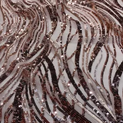 Skyfall Sequins Table Linen in Champagne and Blush