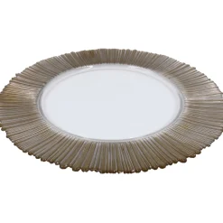 Solar - Glass Charger Plate in Gold (Item # 0309-B)
