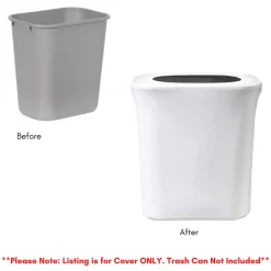 Spandex 7 Gallon Office Trash Can Cover in White