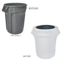 Spandex 32 Gallon Trash Can Cover in White