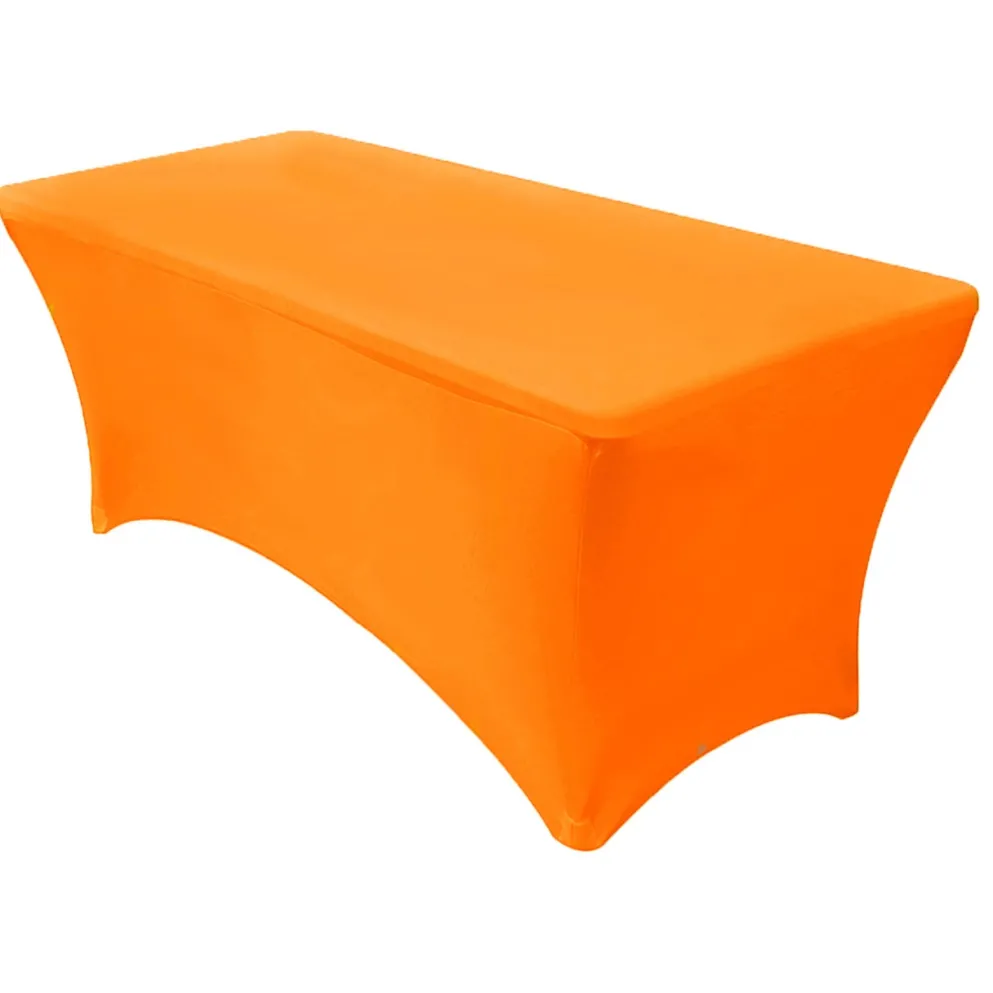 Spandex (6'x30") Banquet Table Cover in Orange