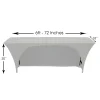 Spandex (6'x18") Classroom Banquet Table Cover in Silver