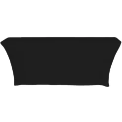 Spandex (8'x30" Open Back) Banquet Table Cover in Black