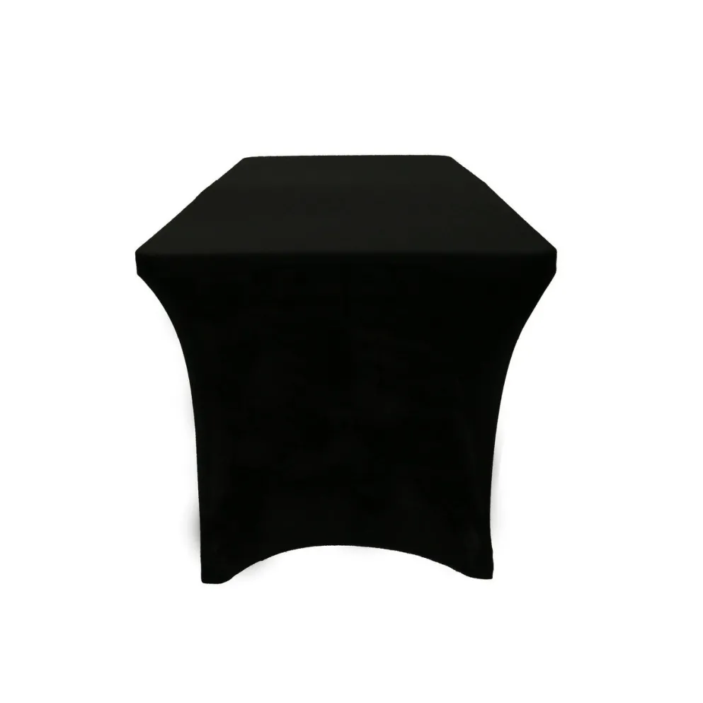 Spandex (8'x30" Open Back) Banquet Table Cover in Black