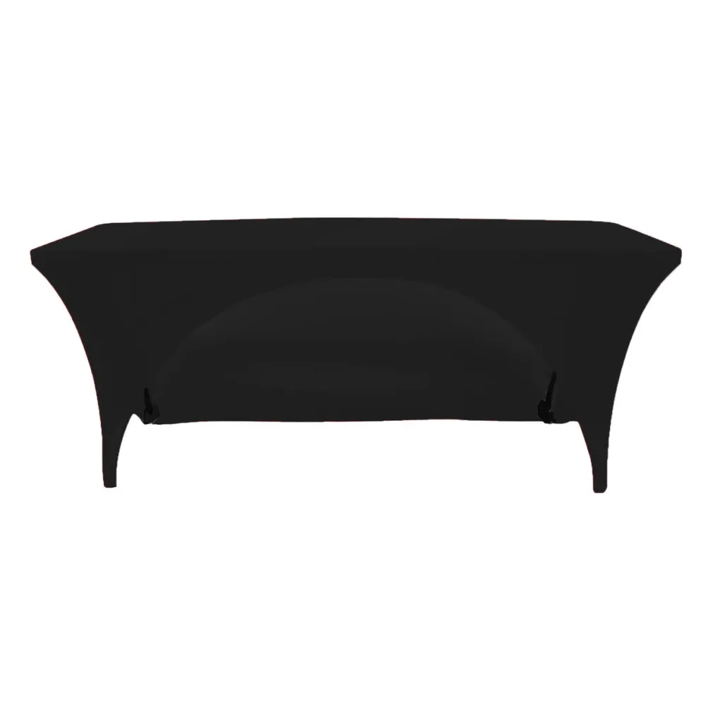 Spandex (8'x30" Open Back) Banquet Table Cover in Black