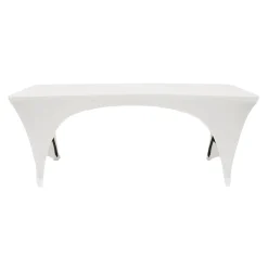 Spandex (6'x30" Open Sides) Banquet Table Cover in White