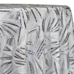 Sparkle Sequins Table Linen in Silver and White