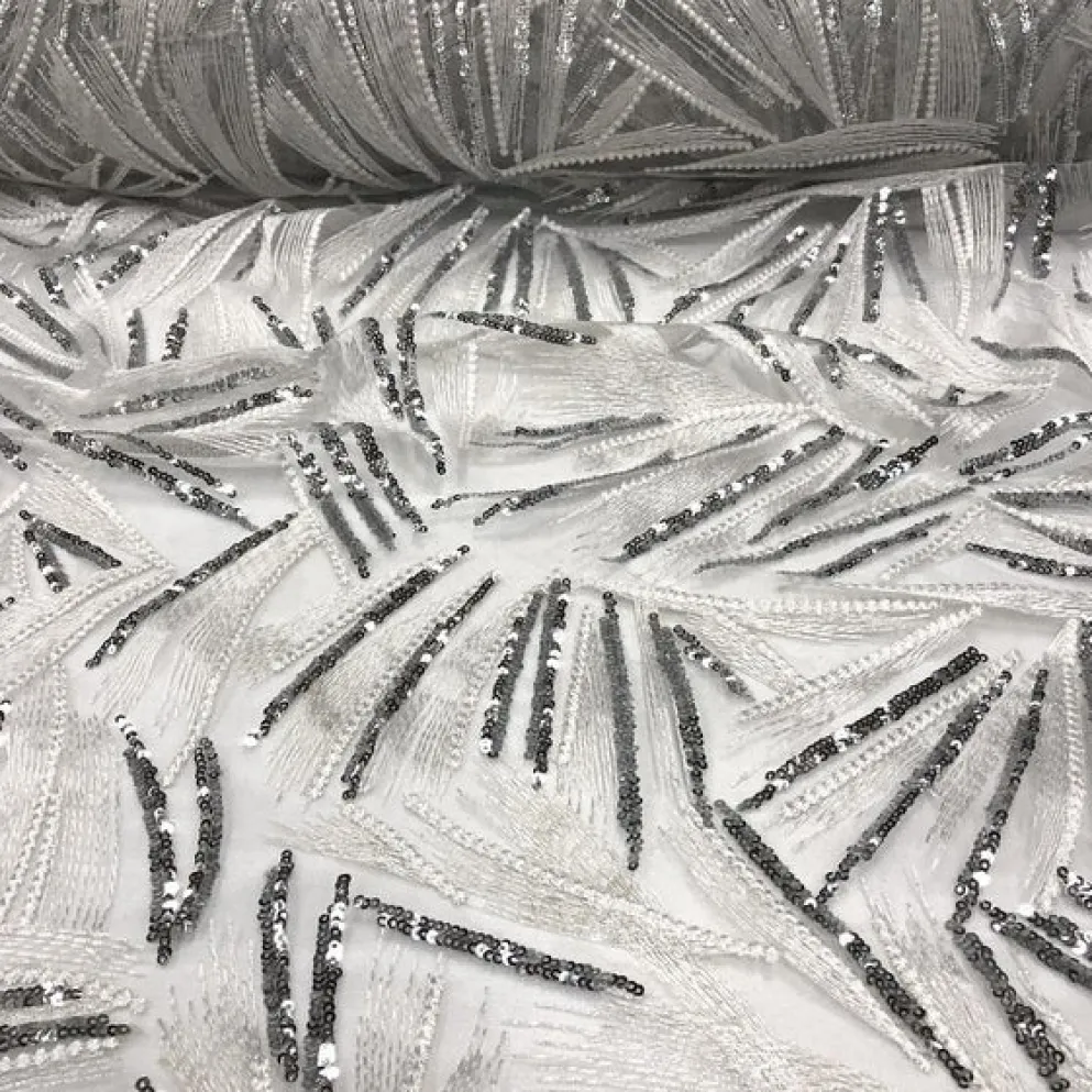Sparkle Sequins Table Linen in Silver and Silver