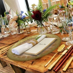 Stardust - Glass Charger Plate in Gold (Item # 0277)