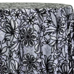Starlight Sequins Table Linen in Black and Silver