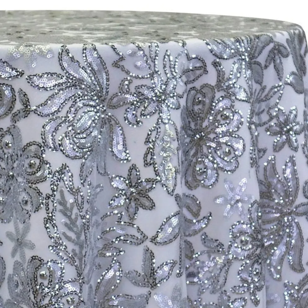 Starlight Sequins Table Linen in White