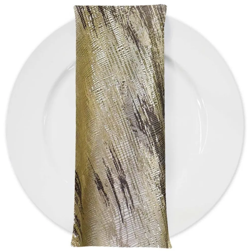 Static Jacquard Table Napkin in Gold and Brown