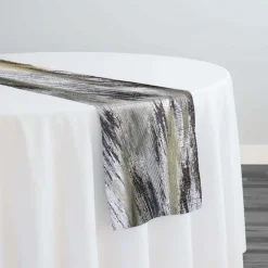 Static Jacquard Table Runner in Black and Silver