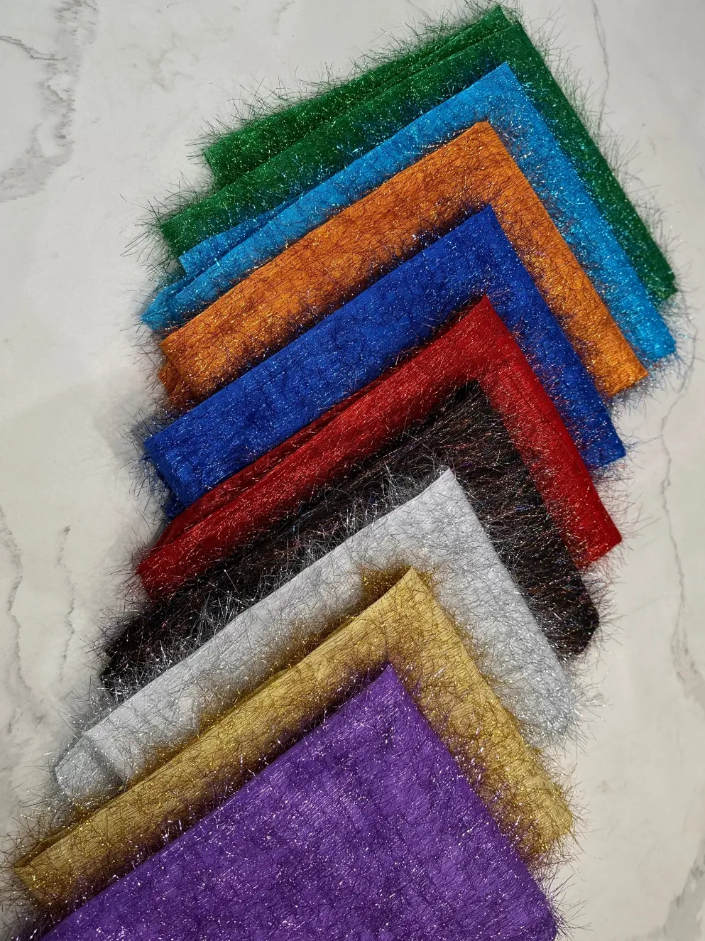 String Metallic Table Linen in Rainbow