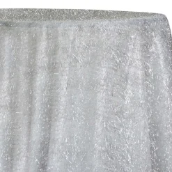 String Metallic Table Linen in White and Silver