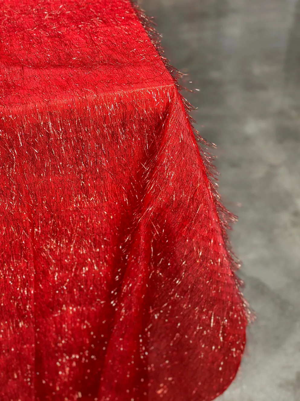String Metallic Table Linen in Red