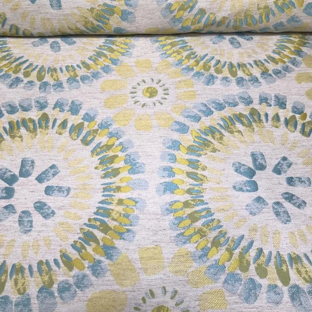 Sundaze Jacquard (Reversible) Table Runner in Turquoise and Yellow