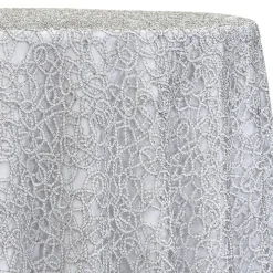 Swirl Chain Lace Table Linen in Silver