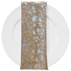 Swirl Chain Lace (w/ Poly Lining) Table Napkin in Champagne