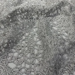 Swirl Chain Lace (w/ Poly Lining) Table Napkin in Silver