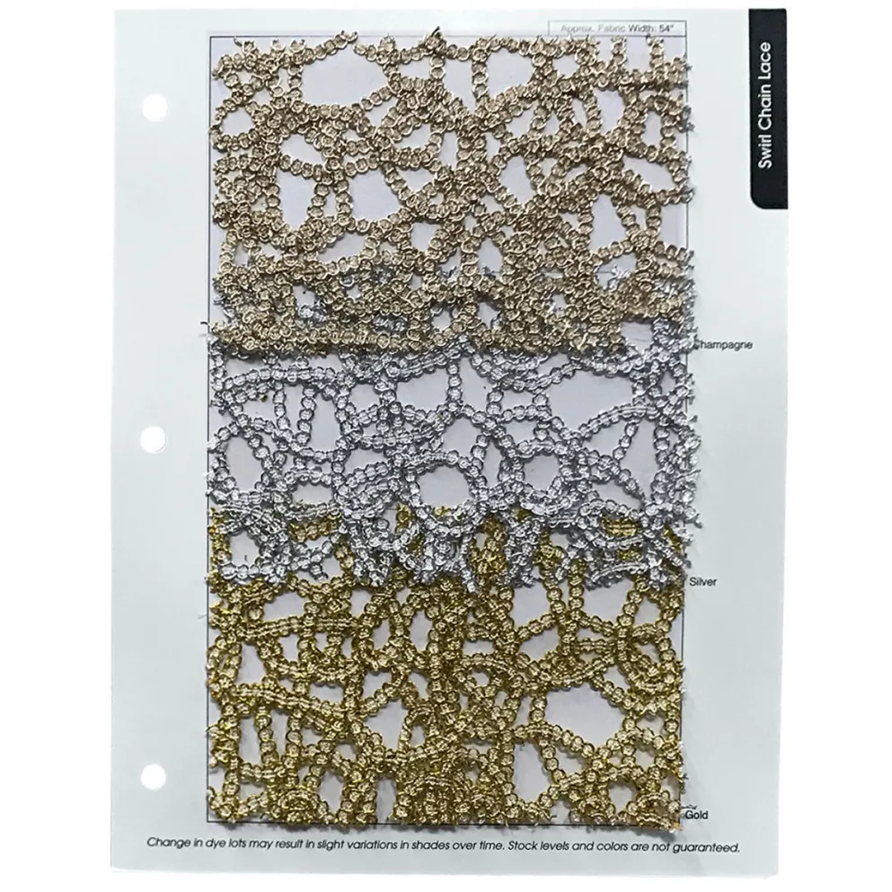 Swirl Chain Lace (w/ Poly Lining) Table Napkin in Silver