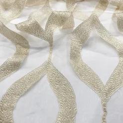 Tabriz Organza Table Linen in Champagne